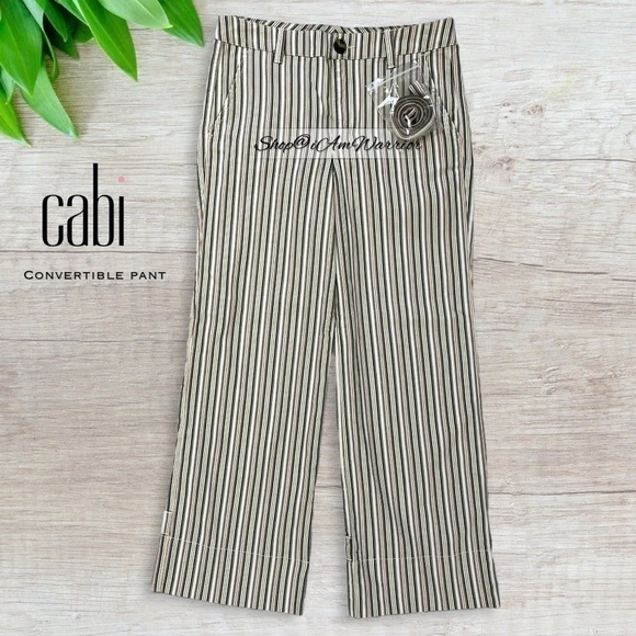 CAbi NWT sage multi- stripe convertible tie strap pants *shop@iamwarrior - Picture 7 of 15